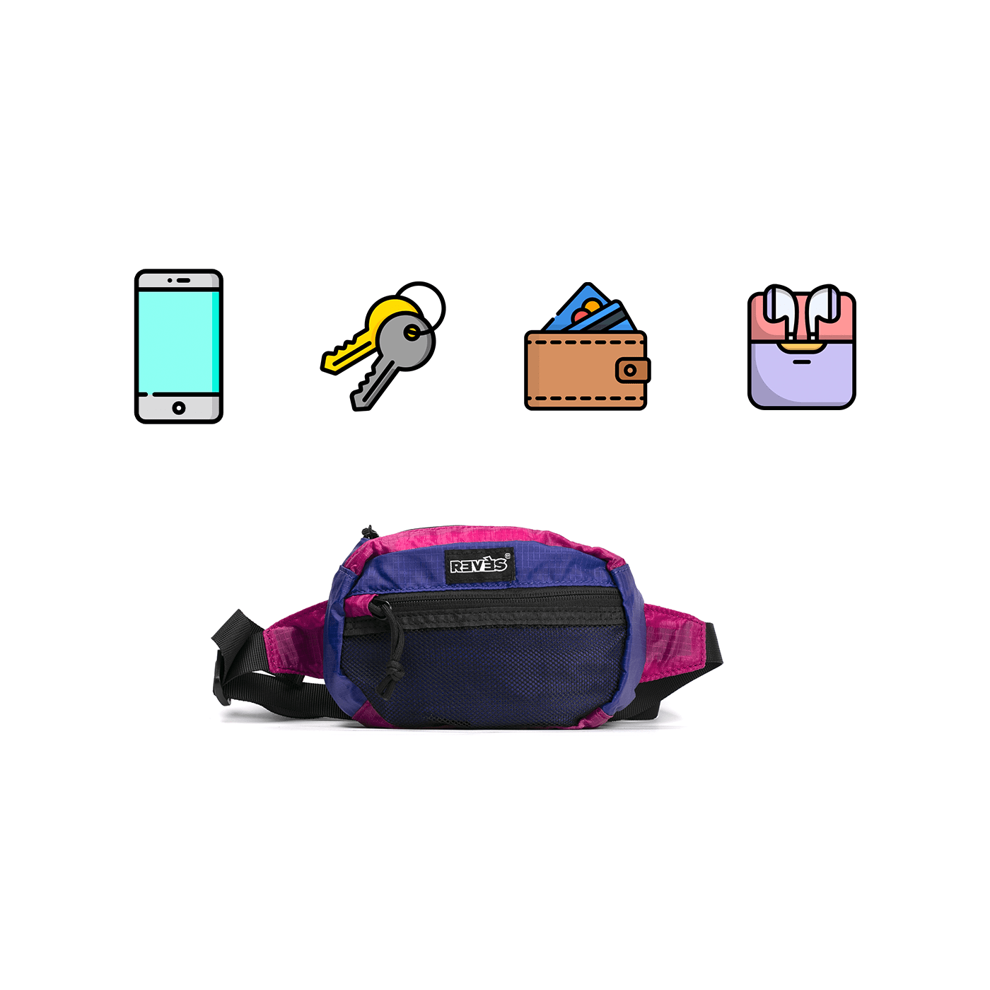 Banano RVS Go Mini Fanny Lila / Magenta 1 lt. - reveschile