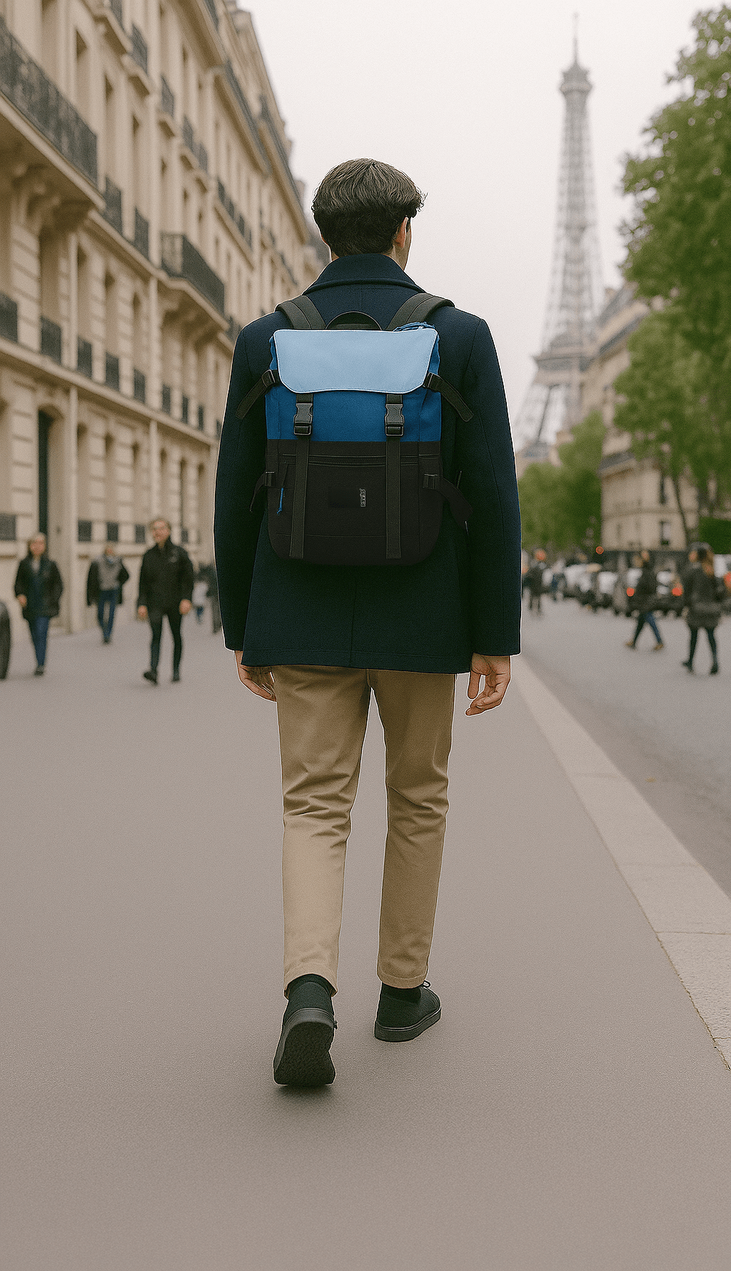 Mochila RVS City Negro/ Azul 20 lts. - reveschile