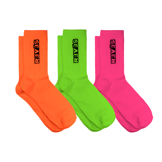 Pre Cyber Calcetines Rebel Naranja / Verde / Fucsia - reveschile