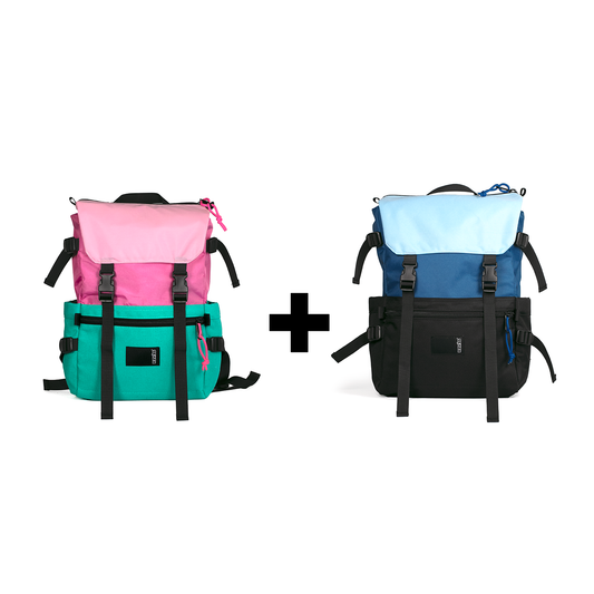 Pack Mochila Azul/Negro + Mochila Rosa/Turquesa + Envío Gratis