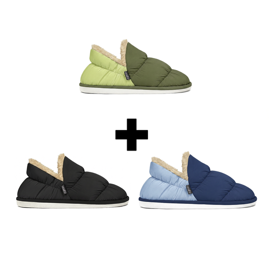 Pack Pantuflas | Mejor precio liquidación 🏆 Verde Negro Azul