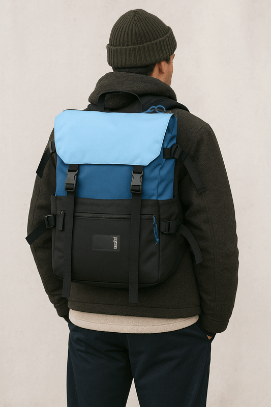 Mochila RVS City Negro/ Azul 20 lts. - reveschile