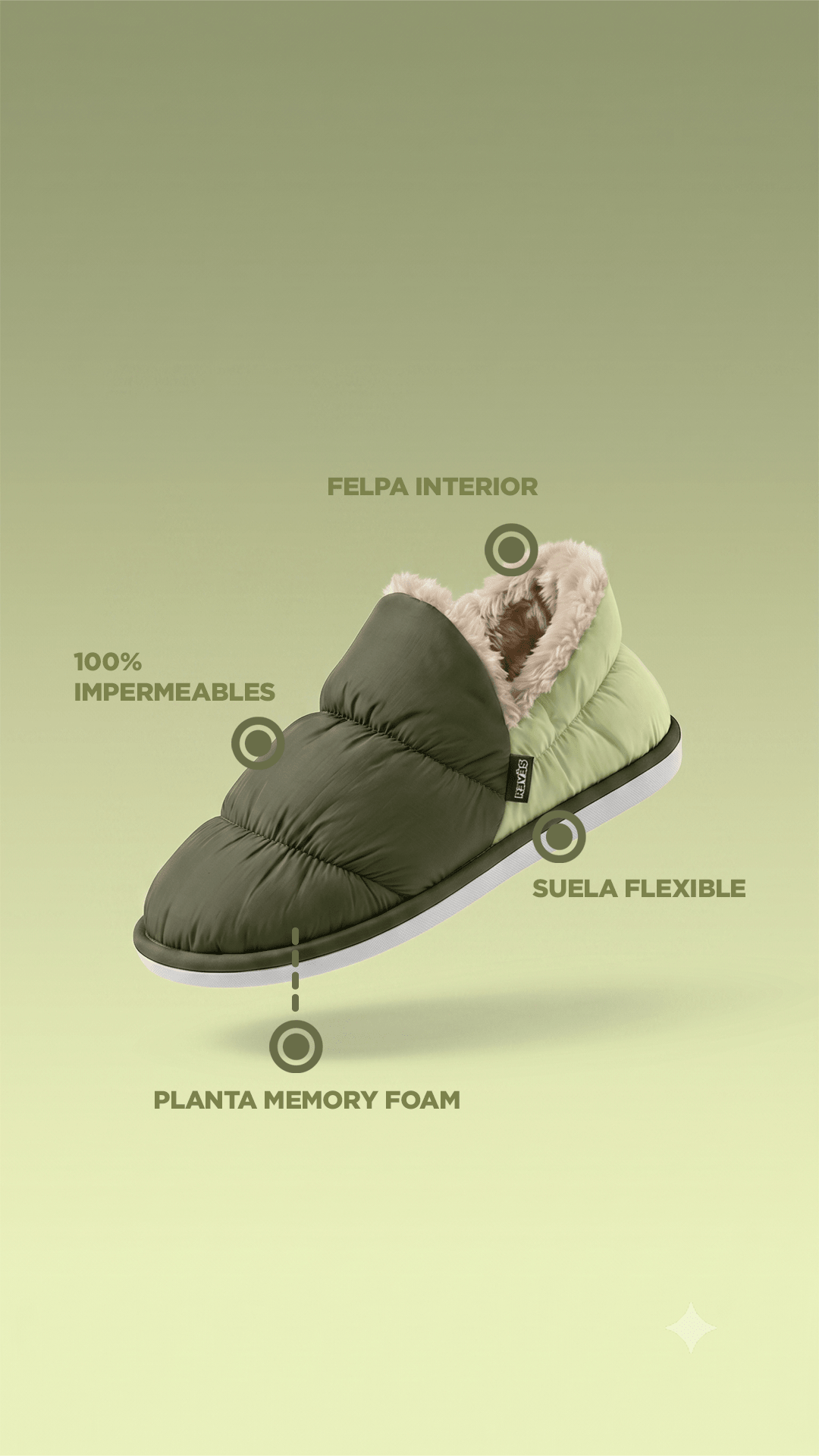 Slippers RVS Verde - reveschile